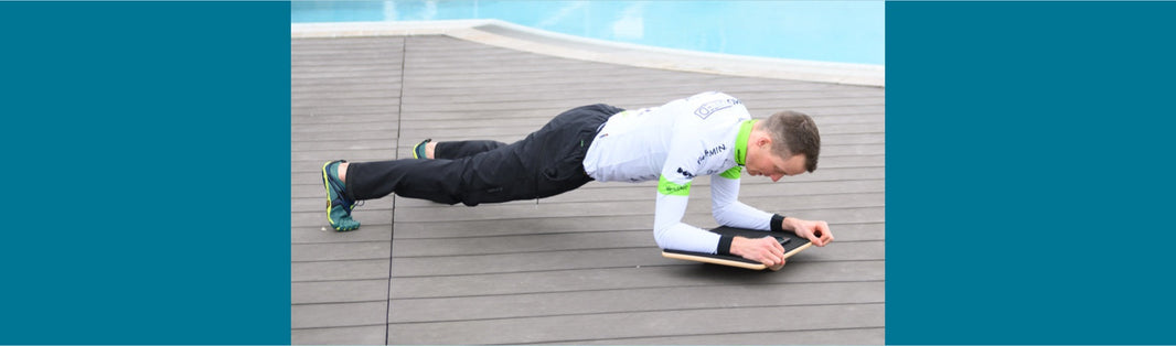 Extreme athlete Lukas Kaufmann trains for maximum core power