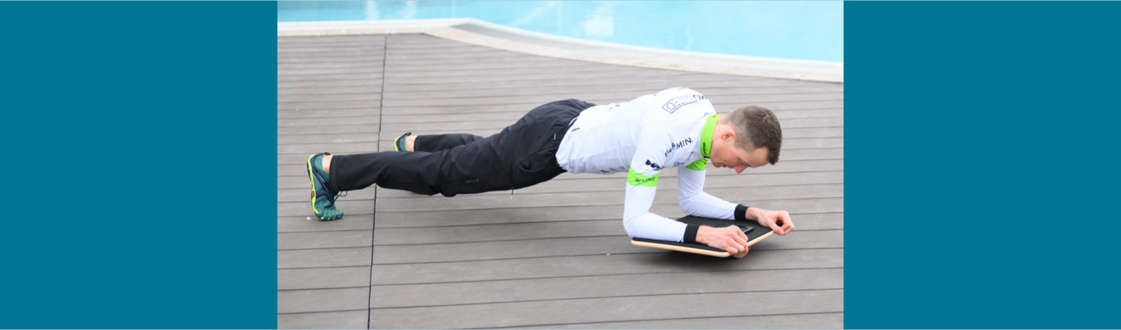 Extreme athlete Lukas Kaufmann trains for maximum core power